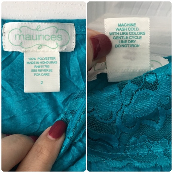 Maurice’s Turquoise Crinkled Tank size 2 (20/22) - Picture 7 of 8